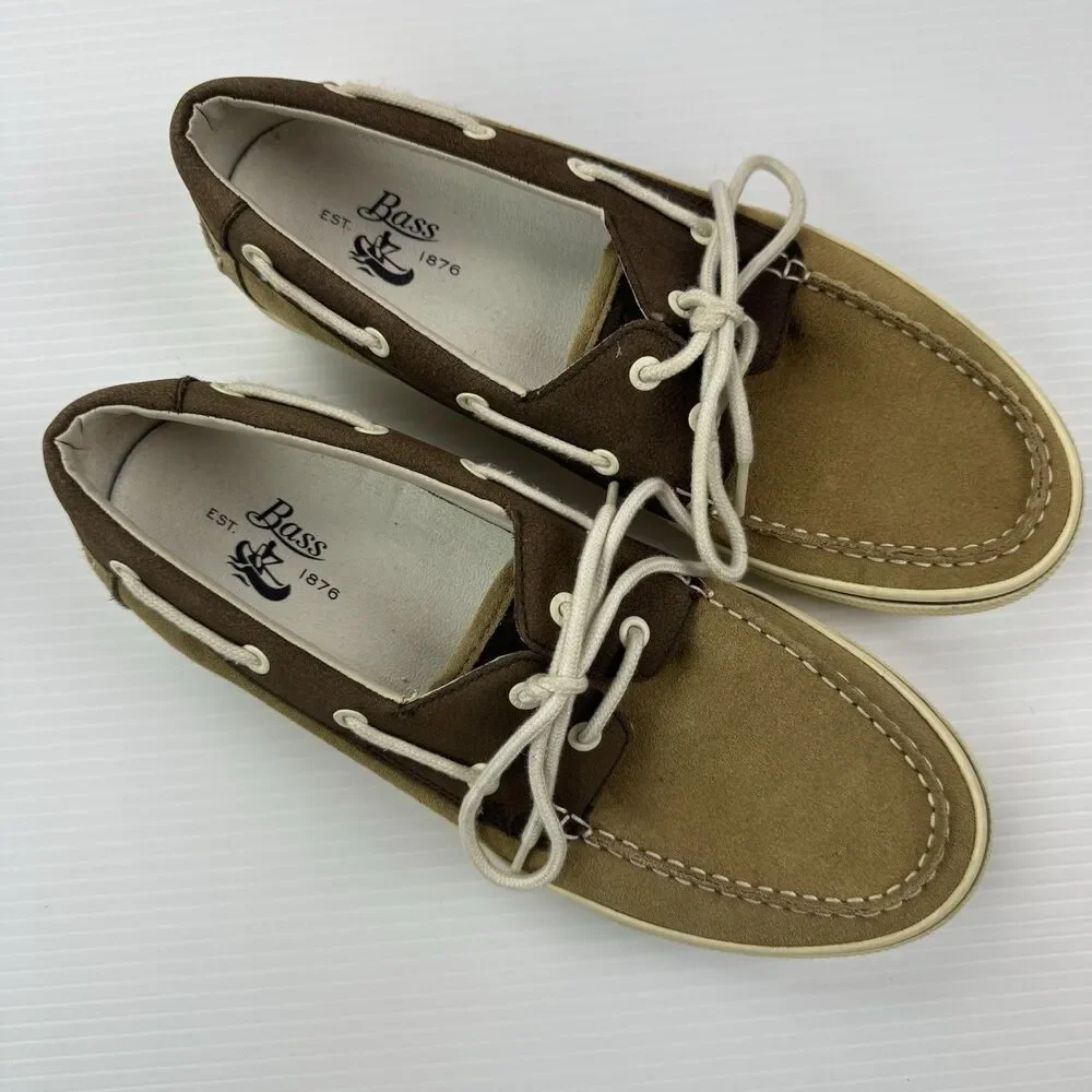 G.H. Bass Otis Boat Shoes Mens 10.5M Brown Tan Leather Deck Moc Casual